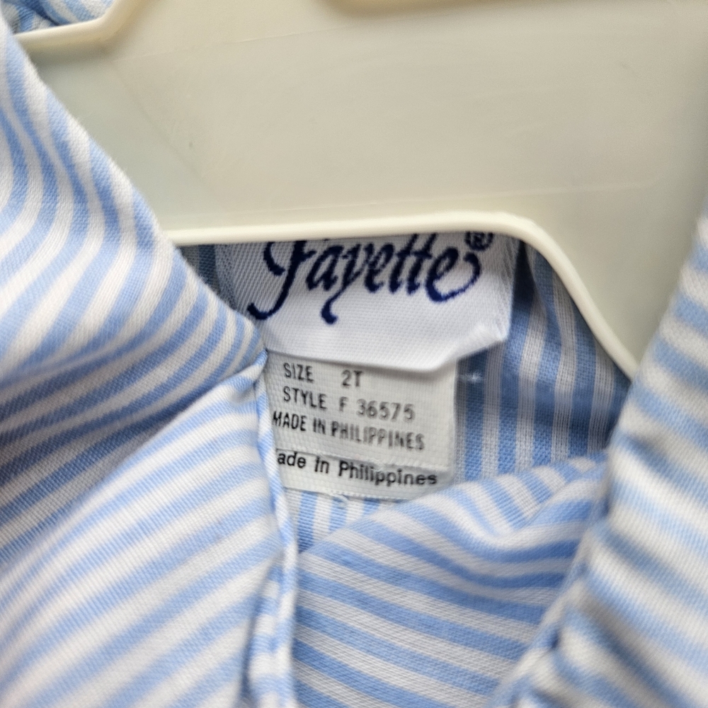 Vintage Fayette 2T Smocked Butterdly Dress w/ Ruffles, Collared, Apron Style - Picture 2 of 4